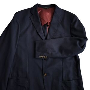 Luciano Barbera Navy Blazer with Burgundy Lining